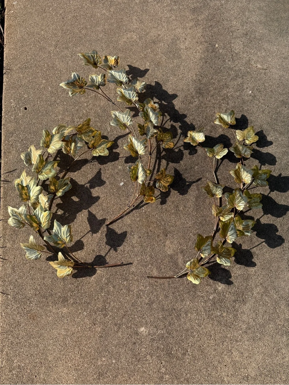Vintage MCM Homco Gold/Brass Ivy Leaf Wall Decor Set (3 Pieces)